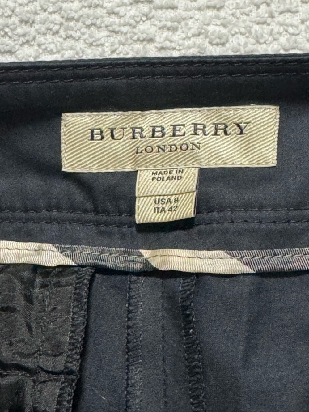 Burberry London Nova Check Cuff Capri Cropped Pants Navy US 8 - Picture 5 of 15